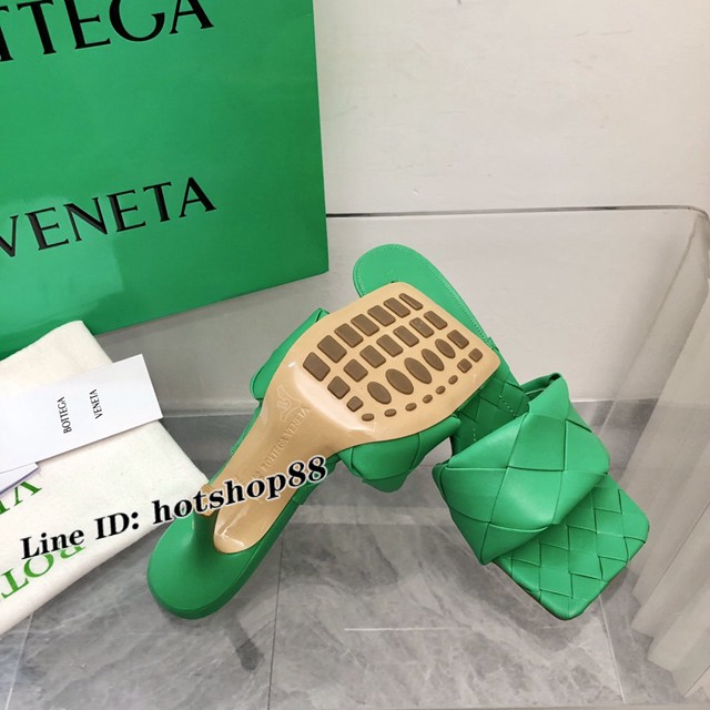 BOTTEGA VENETA寶緹嘉高跟版2022春夏新色編織高底拖鞋 dx3524